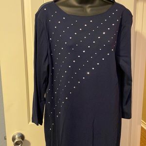 Navy blue studded dress